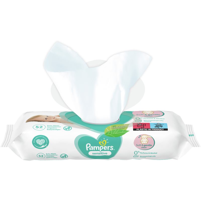 Pampers Sensitive дитячі вологі серветки для чутливої шкіри 12x52 кс