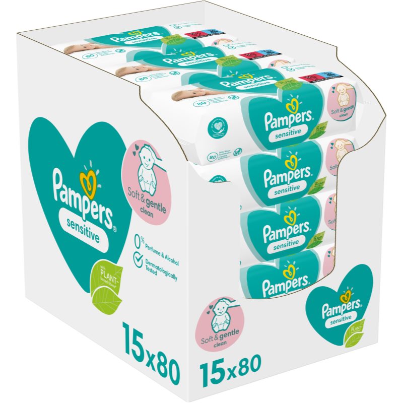 Pampers Sensitive XXL Wet Wipes For Kids For Sensitive Skin 15x80 Pc