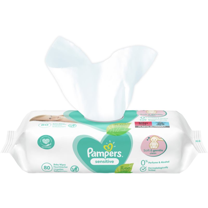Pampers Sensitive Plastic Free feuchte Feuchttücher für Kinder für empfindliche Oberhaut 24x52 St.