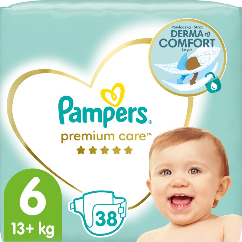 Pampers Premium Care Size 6 Disposable Nappies 13+ Kg 38 Pc