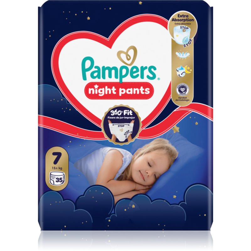 Pampers Night Pants Size 7 πάνα - βρακάκι μιας χρήσης νύχτας 15+ kg 35 τμχ