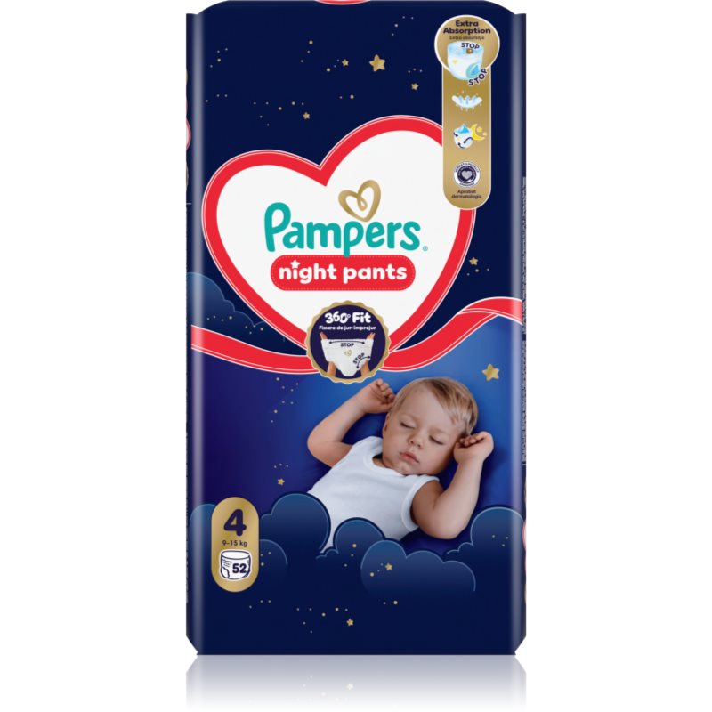 Pampers Night Pants Size 4 pannolini a mutandina usa e getta per la notte 9-15 kg 52 pz