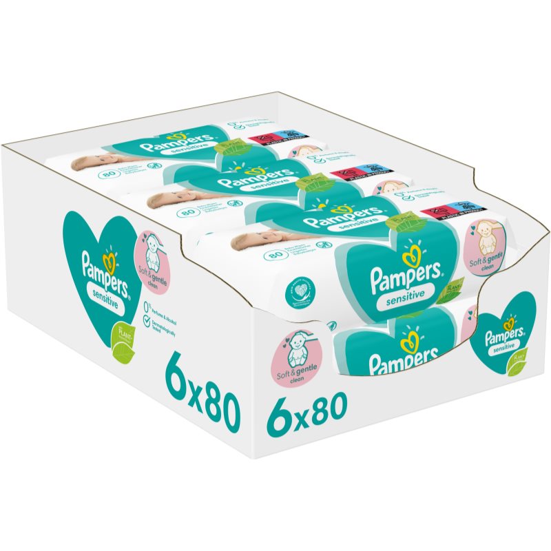 Pampers Sensitive XXL Wet Wipes For Kids For Sensitive Skin 6x80 Pc