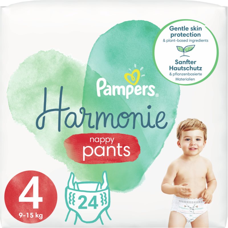 Pampers Harmonie Pants Size 4 sauskelnės-kelnaitės (užmaunamos) 9-15 Kg 24 vnt.