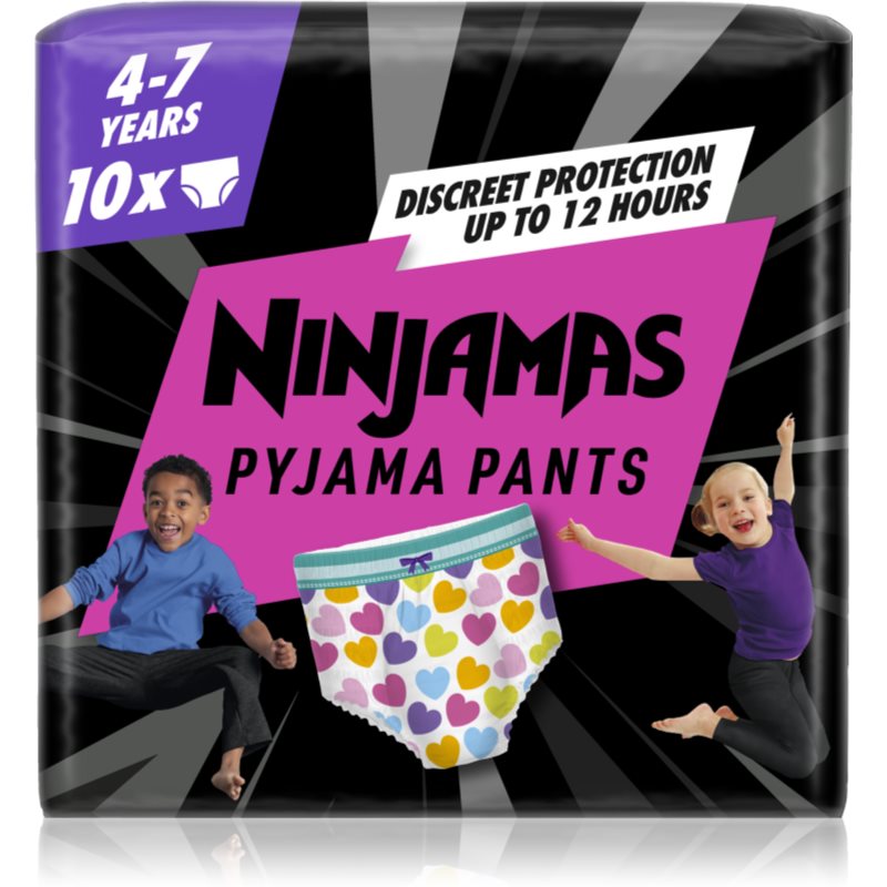 E-shop Pampers Ninjamas Pyjama Pants pyžamové plenkové kalhotky 17-30 kg Hearts 10 ks