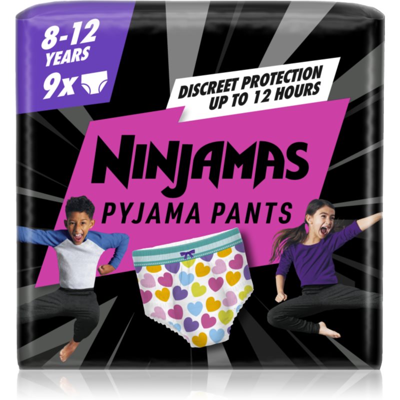 Pampers Ninjamas Pyjama Pants pizsama nadrágpelenkák 27-43 kg Hearts 9 db