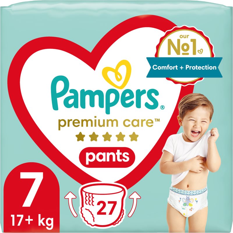 Pampers Premium Care Pants Size 7 hlačne plenice za enkratno uporabo 17+ kg 27 kos