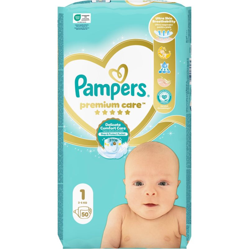Pampers Premium Care Size 1 plenice za enkratno uporabo 2-5 kg 50 kos