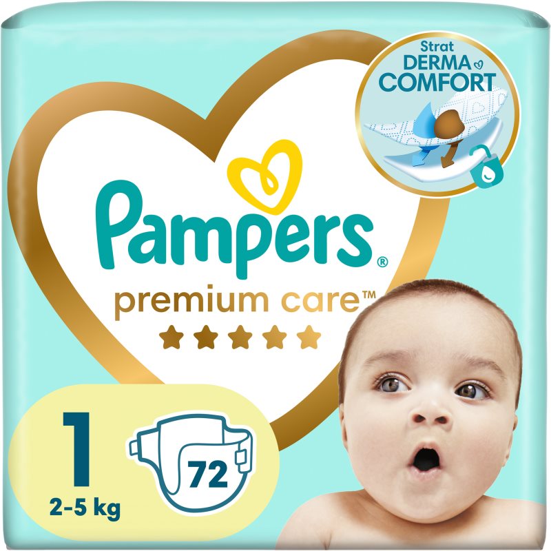 Pampers Premium Care Size 1 jednorazové plienky 2-5 kg 72 ks
