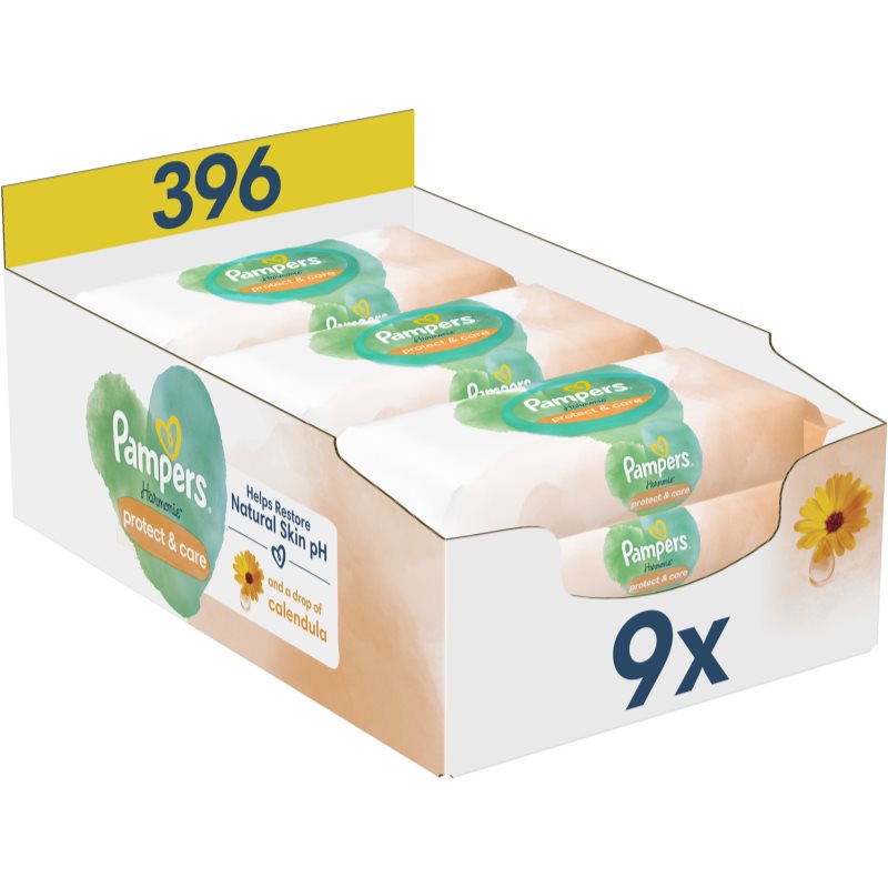 Pampers Harmonie Protect&Care wet wipes for kids with calendula 396 pc
