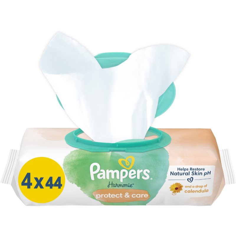 E-shop Pampers Harmonie Protect&Care vlhčené čisticí ubrousky pro děti s měsíčkem lékařským 176 ks