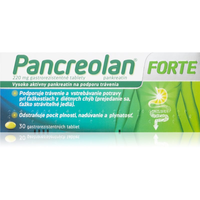 Pancreolan Pancreolan Forte 220mg enterosolventné tablety na podporu trávenia 30 tbl