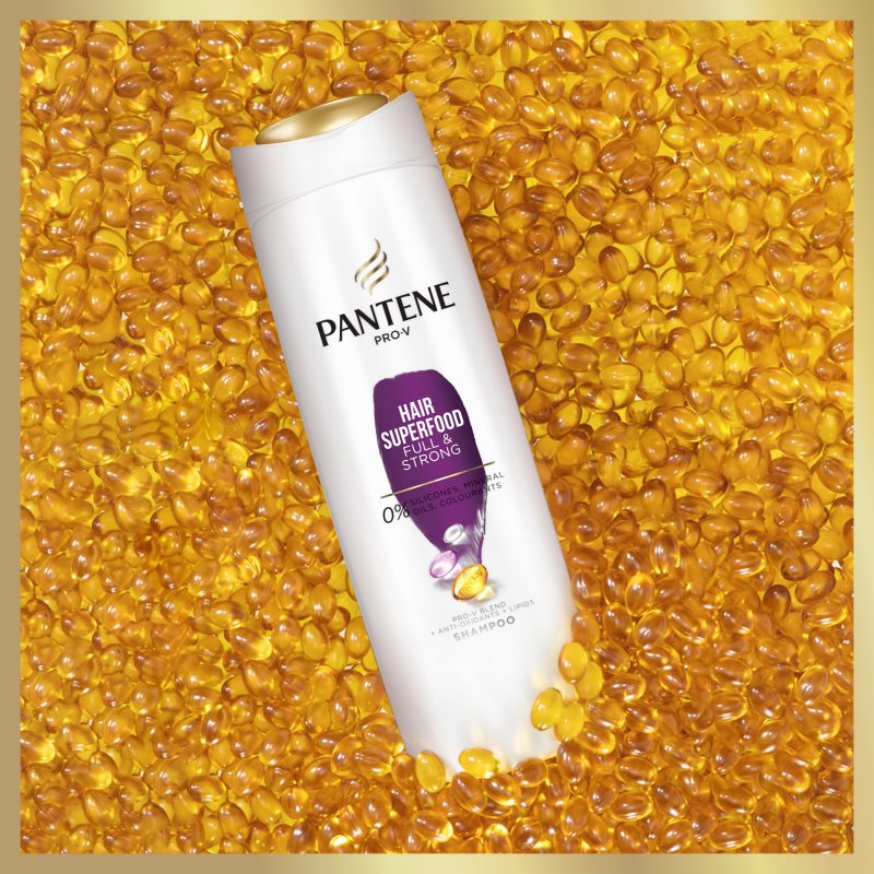 Pantene Hair Superfood Full & Strong shampoo for nourish and shine 400 ml