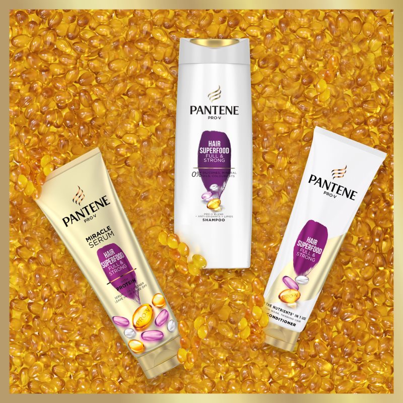 Pantene Hair Superfood Full & Strong shampoo for nourish and shine 400 ml