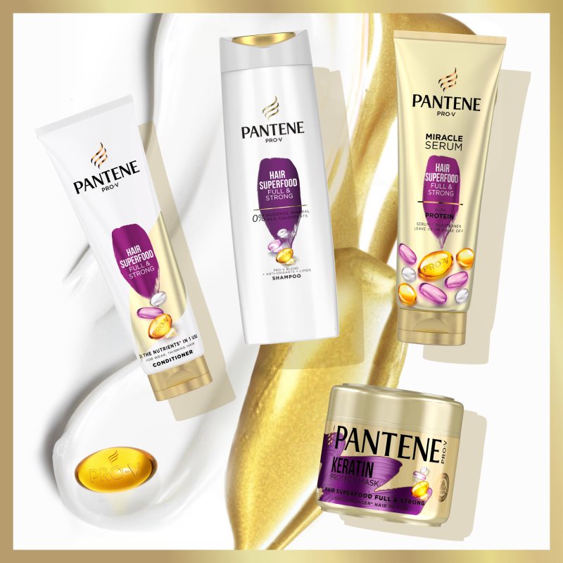 Pantene Hair Superfood Full & Strong shampoo for nourish and shine 400 ml