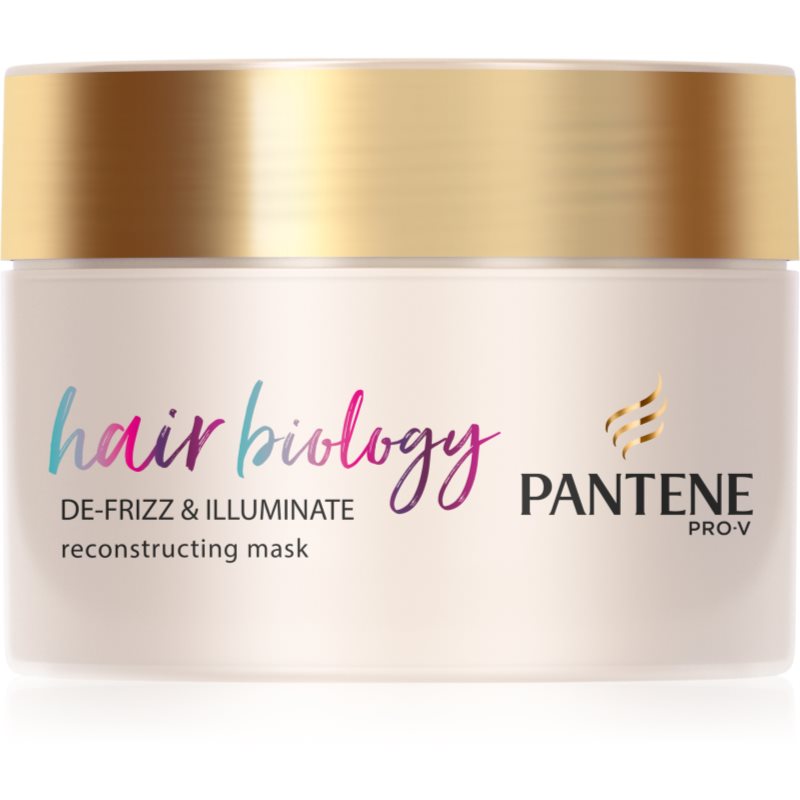 Pantene Hair Biology De-Frizz & Illuminate plaukų kaukė sausiems ir dažytiems plaukams 160 ml