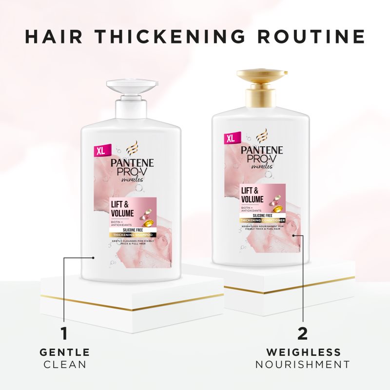 Pantene Pro-V Miracles Lift'N'Volume champú para dar volumen al cabello fino con biotina 1000 ml