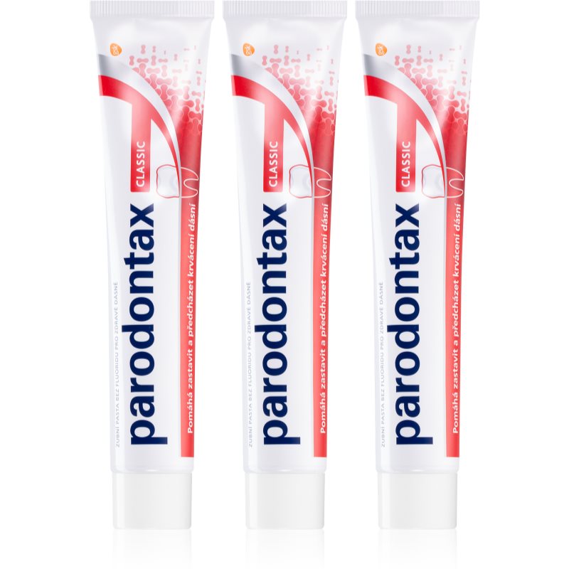 Parodontax Classic dantų pasta nuo dantenų kraujavimo be fluorido 3x75 ml