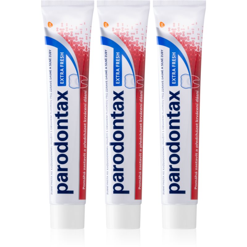 Parodontax Extra Fresh dantų pasta dantenų kraujavimui mažinti 3 x 75 ml
