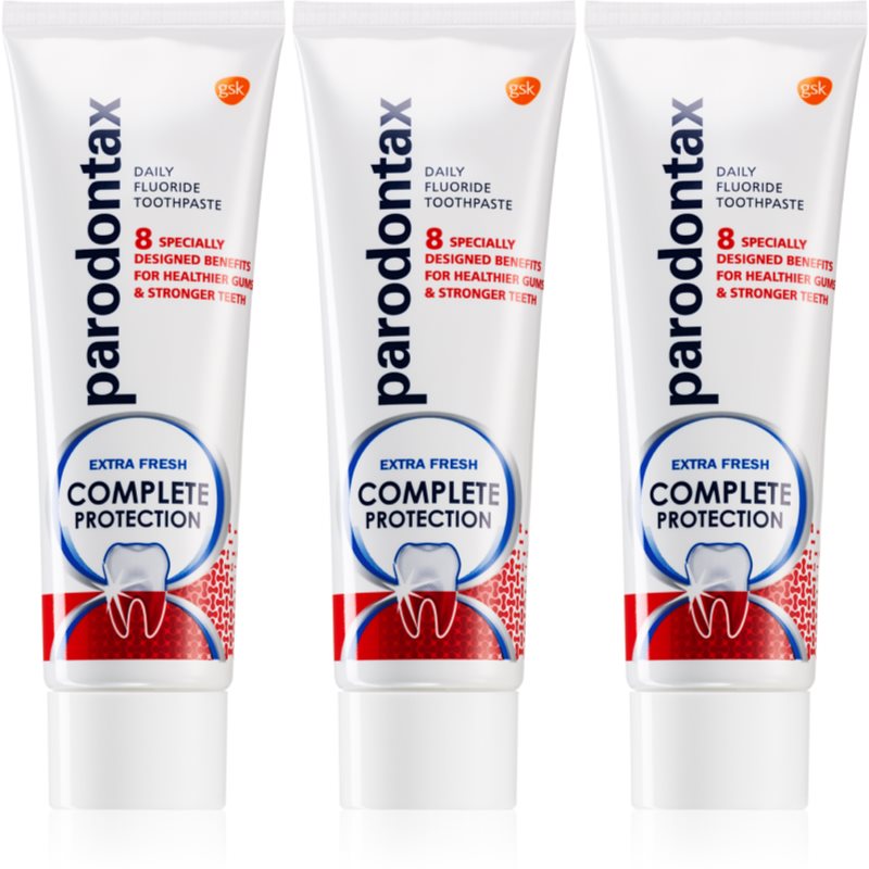 Parodontax Complete Protection Extra Fresh зубна паста з фтором для здоров'я зубів і ясен 3x75 мл