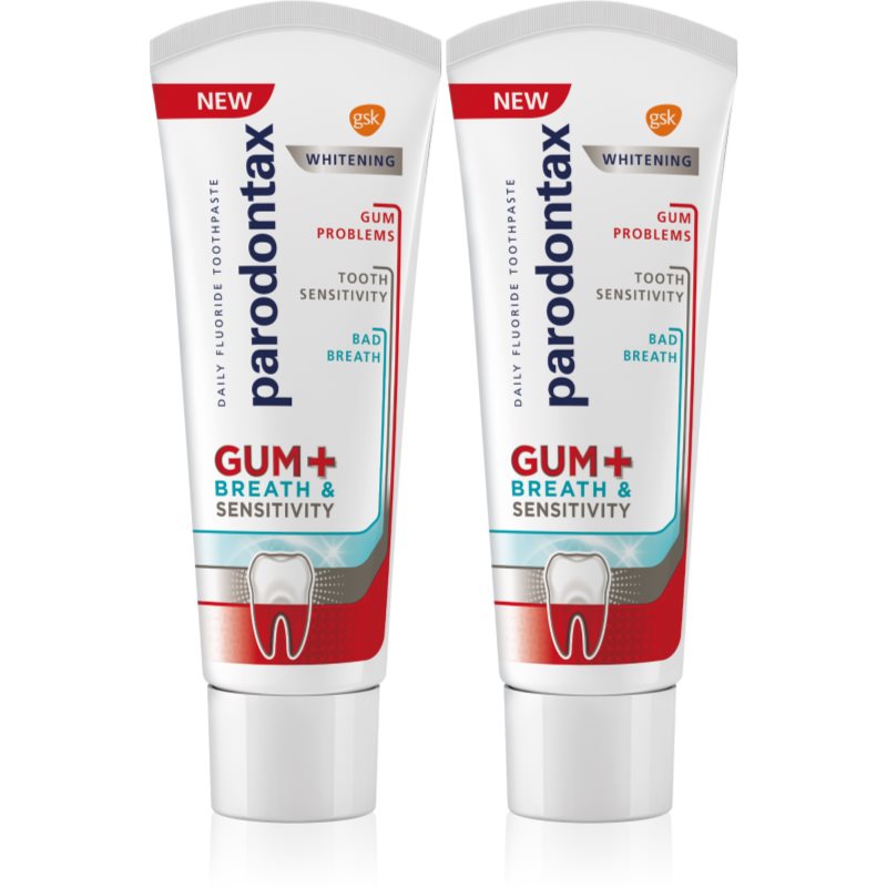 Parodontax Gum And Sens Whitening bleichende Paste für die Zähne 2x75 ml