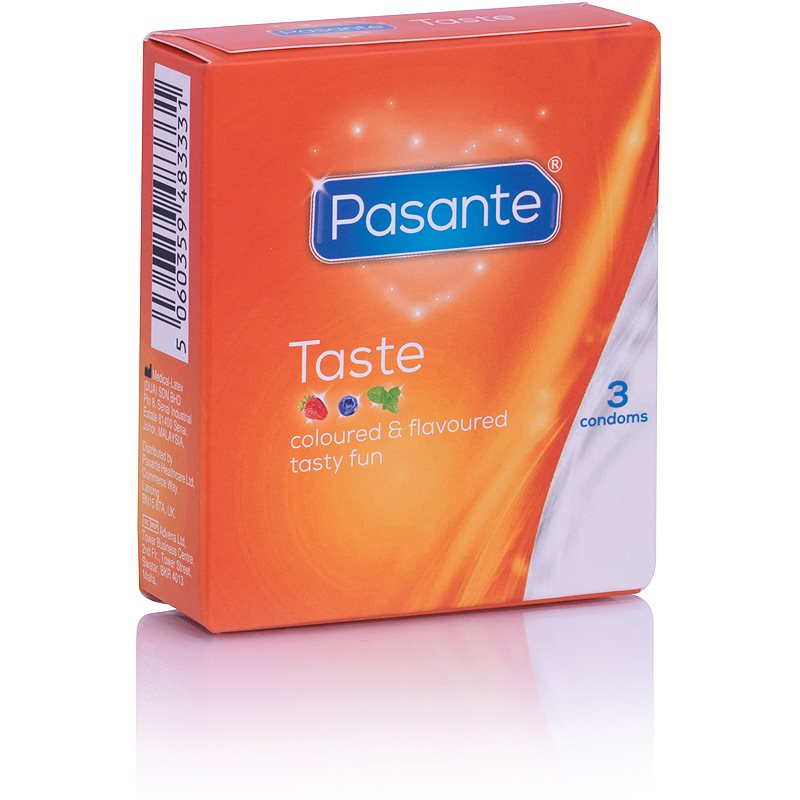 Pasante Taste Mix презервативи присмак Blueberry, Strawberry, Mint 3 кс