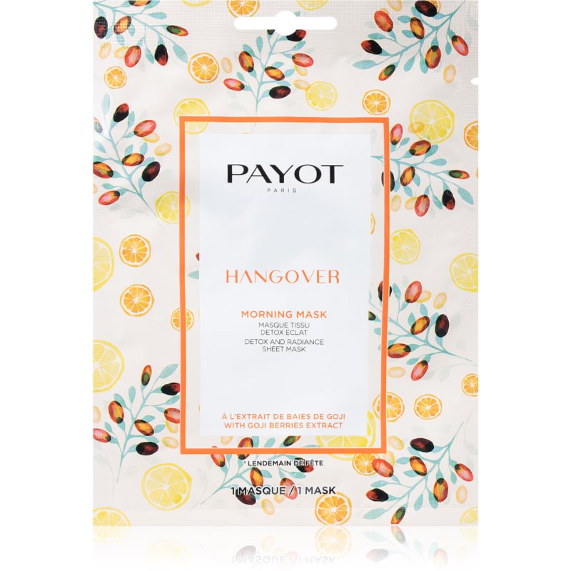 Payot Morning Mask Hangover освітлювальна косметична марлева маска для всіх типів шкіри 19 мл