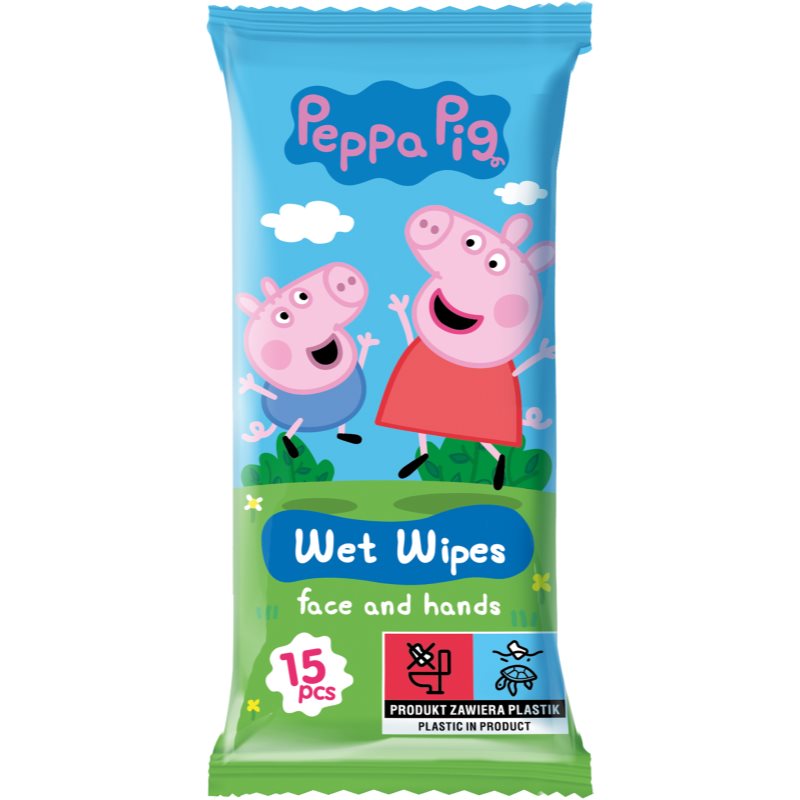 Peppa Pig Wet Wipes vlhčené čistiace obrúsky pre deti 15 ks