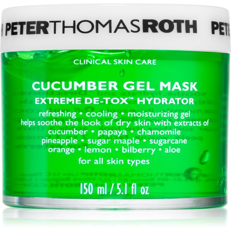 Peter Thomas Roth Cucumber De-Tox Gel Mask зволожуюча гелева маска для обличчя та шкіри навколо очей 150 мл