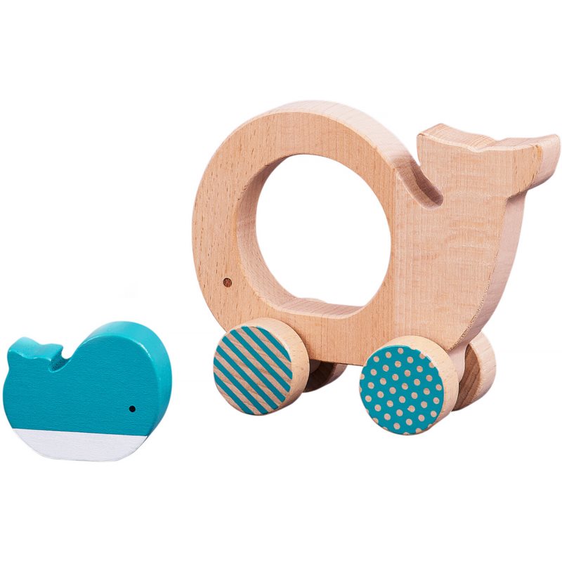 Petit Collage Whale and Baby žaislas iš medienos