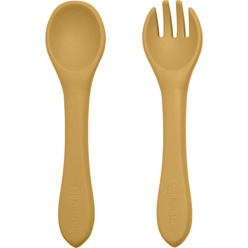 Petite&Mars Take&Match Silicone Cutlery příbor Intense Ochre 6 m+ 2 ks
