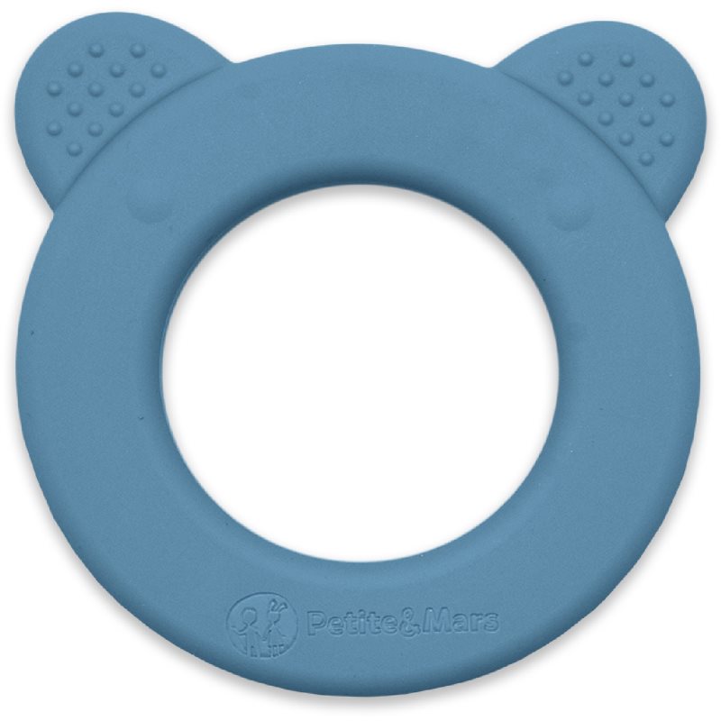 Petite&Mars Beary Beißring mit Rassel Petrol Blue 0 m+ 1 St.