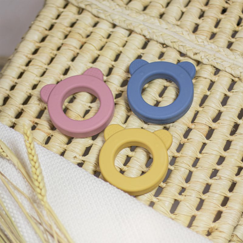 Petite&Mars Beary Beißring mit Rassel Petrol Blue 0 m+ 1 St.