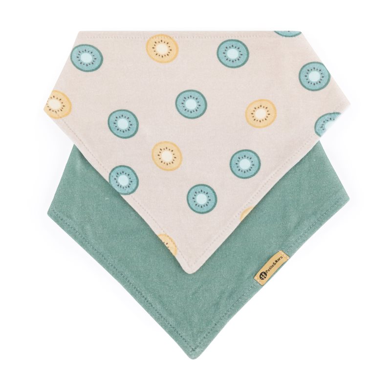 Petite&Mars Bandana Luke 3m+ bryndák Beige Kiwis&Misty Green 1 ks