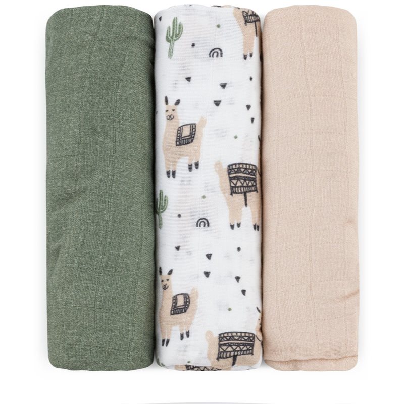 Petite&Mars Moussy látkové pleny Llama Vibes 68 x 68 cm 3 ks