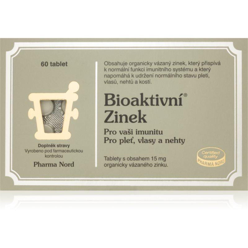 Pharma Nord Bioaktivní Zinek tablety na podporu imunitného systému, pre krásne vlasy a pleť 60 tbl