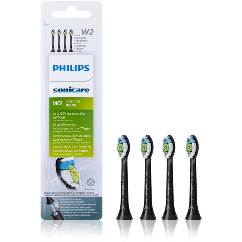 Philips Sonicare Optimal White Standard HX6064/11 toothbrush replacement heads Black 4 pc
