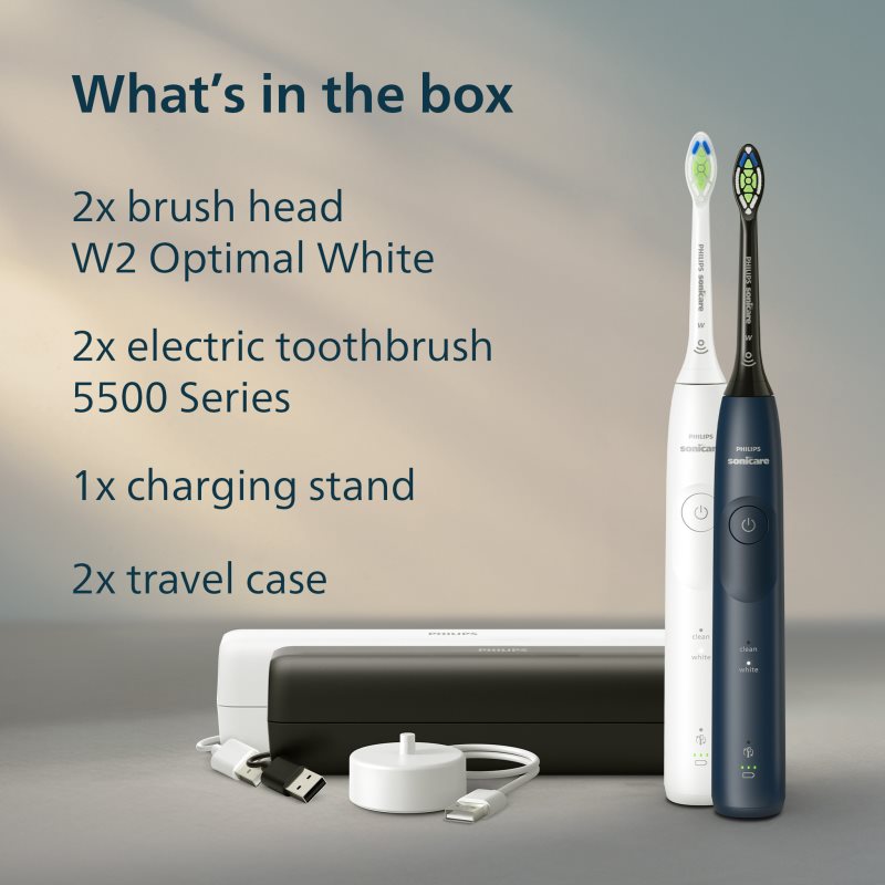 Philips Sonicare 5500 HX7119/01 sonický elektrický zubní kartáček, 2 těla Blue&White 2 ks (obrázek 10)