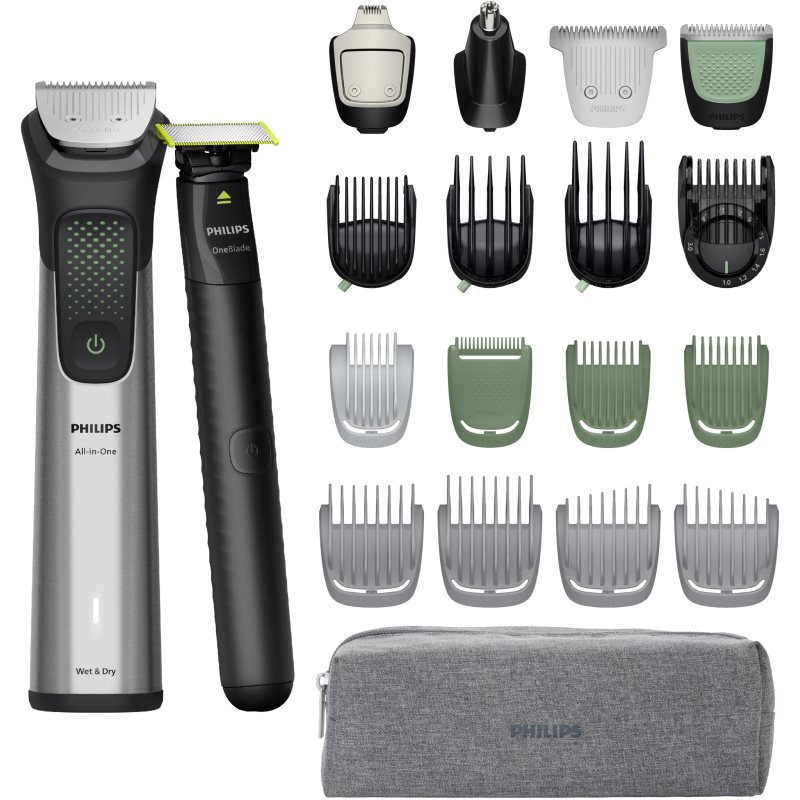 Philips Series 9000 MG9557/15 multifunkční zastřihovač + Philips One Blade Face 1 ks