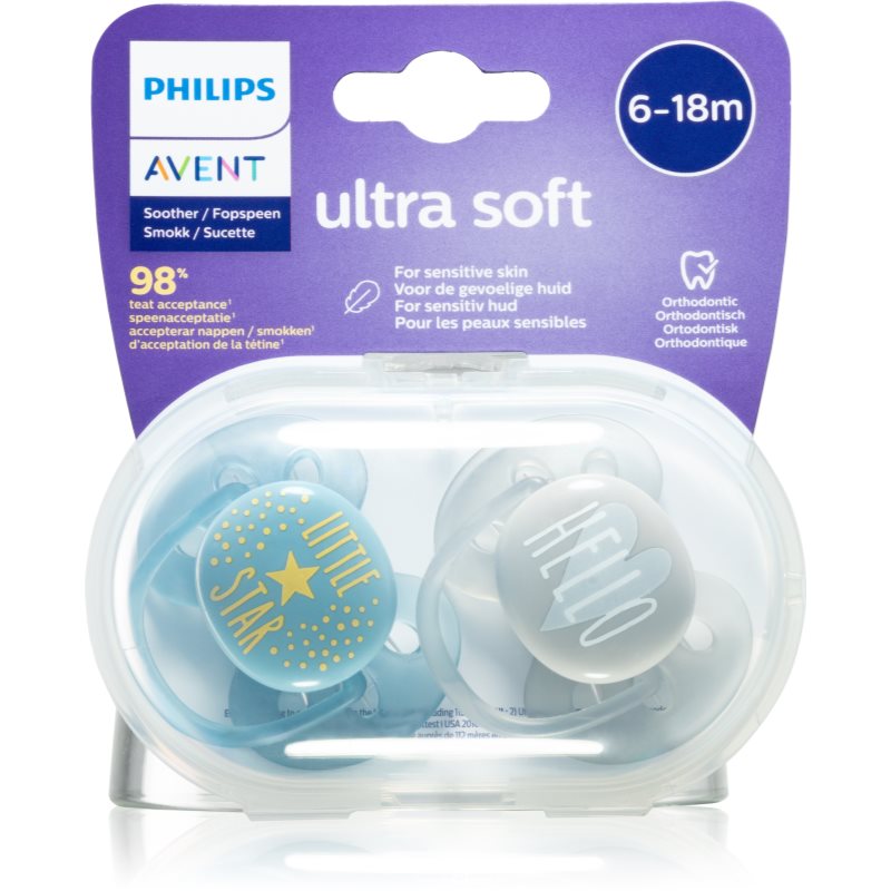 

Philips Avent Soother Ultra Soft 6 - 18 m пустушка Mix Boy
