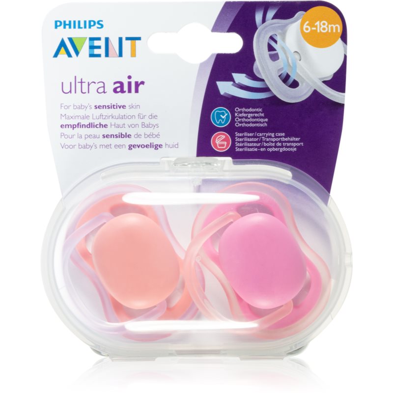 

Philips Avent Soother Ultra Air 6-18 m пустушка Pink