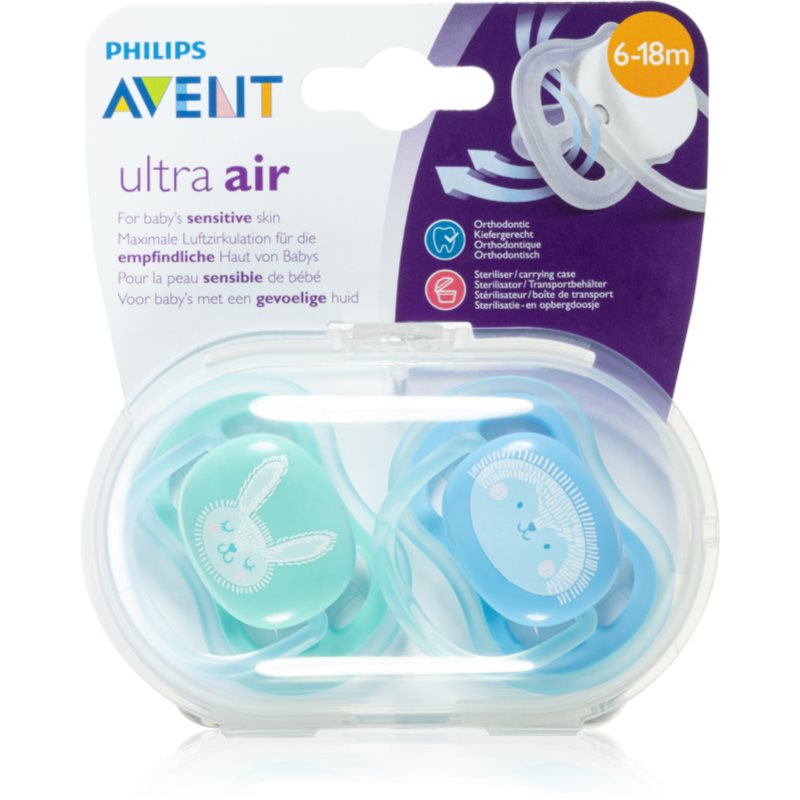 Philips Avent Soother Ultra Air 6-18 m Schnuller Rabbit/Hedgehog 2 St.