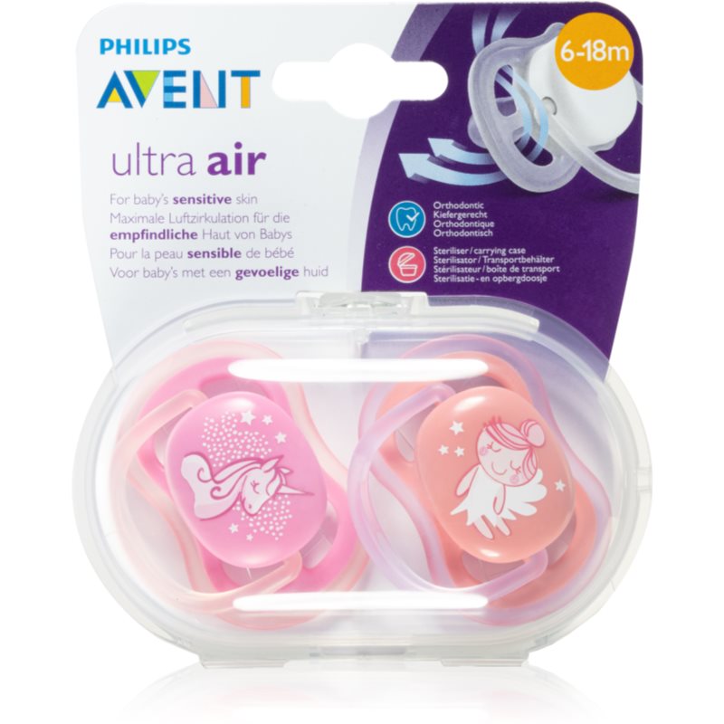 

Philips Avent Soother Ultra Air 6-18 m пустушка Mix Pink