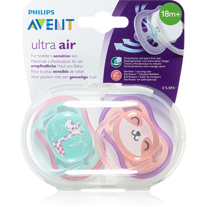 

Philips Avent Soother Ultra Air 18m+ пустушка Girl Giraffe/Sloth
