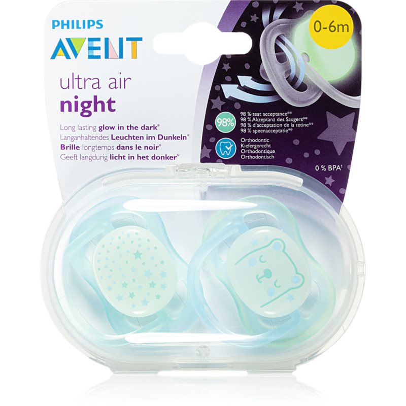 

Philips Avent Soother Ultra Air Night 0-6 m пустушка Boy
