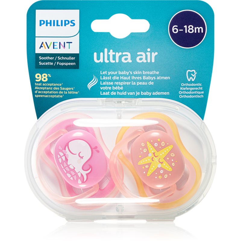 

Philips Avent Soother Ultra Air 6-18 m пустушка Whale/Star