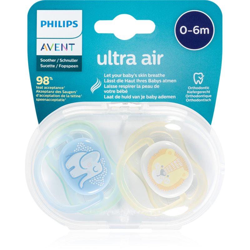 

Philips Avent Soother Ultra Air 0-6 m пустушка Elephant/Lion