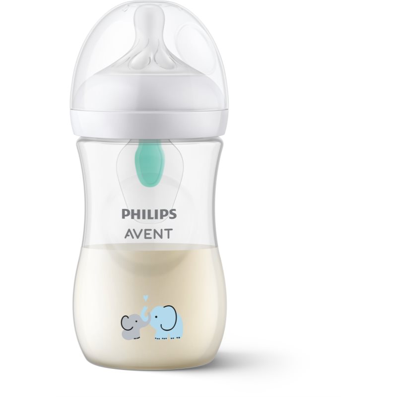 Philips Avent Natural Response AirFree Vent Baby Bottle 1 M+ Elephant 260 Ml