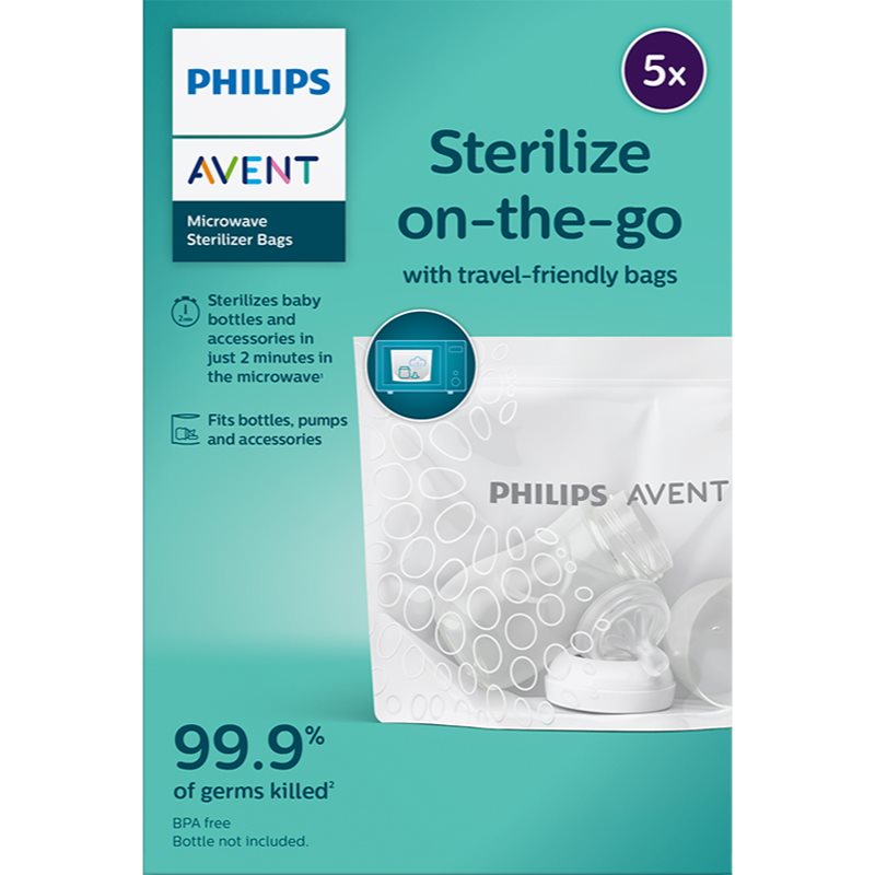 Philips Avent Sterilize on-the-go sterilizačné vrecúška do mikrovlnnej rúry 5 ks