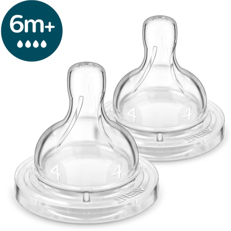 Philips Avent Anti-colic Flow 4 sugnapp för flaska anti-kolik 6 m+ Fast 2 st. unisex